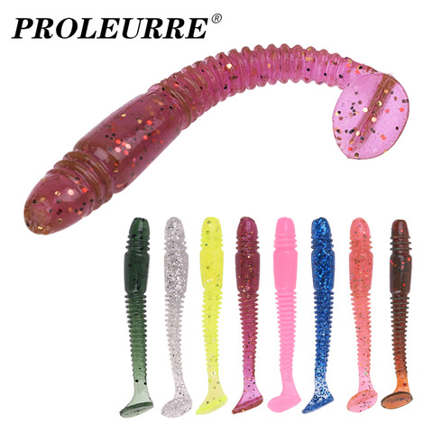 Proleurre 16 pcs/lot Doux Appâts Facile Méné De Pêche Leurre 50mm 1g Worms Souple Crank bait Artificielle Swimbaits Basse de pêche Appâts ► Photo 1/6