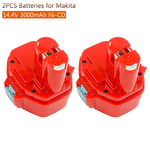 2 Batteries de remplacement pour Makita, 14.4V, 1420 ah, ni-cd, 1422, 1433, 1434, 1435, 6280D 6281D, pour outils électriques ► Photo 1/6