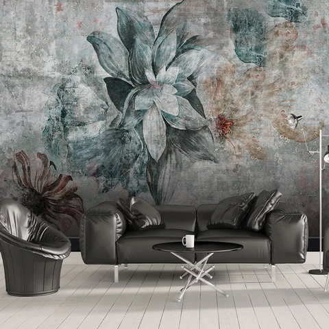 Papier peint Photo Vintage motif fleurs, tapisserie sur mesure 3D, style nordique, pour chambre à coucher, salle à manger, cuisine, décor Mural pour la maison ► Photo 1/6