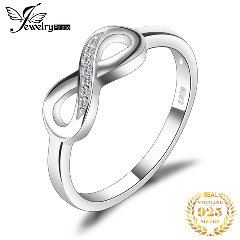 Jewelry palace-bague en zircone cubique pour femmes, bague d'anniversaire Infinity, en argent Sterling 925, bijou fin fin 925 ► Photo 1/6