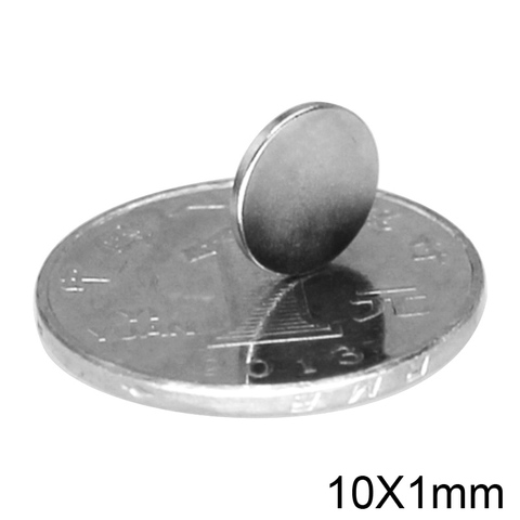 Aimant Permanent fin en néodyme, aimant Permanent puissant, 10x1mm, 20/50/100/200 pièces, 10x1mm, 10x1mm ► Photo 1/6