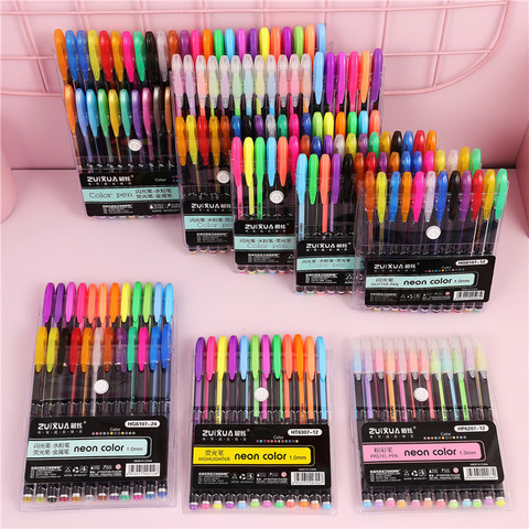 Ensemble de stylos Gel journaleux pour peinture scolaire graffiti utiliser stylo à bille 1.0mm stylos de Journal marqueurs surligneur papeterie ► Photo 1/6