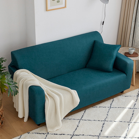 Housse extensible pour canapé et fauteuil, pour 1/2/3/4 places, en Polyester Spandex, couleur unie, style moderne, pour salon, compatible avec canapé d'angle ► Photo 1/6