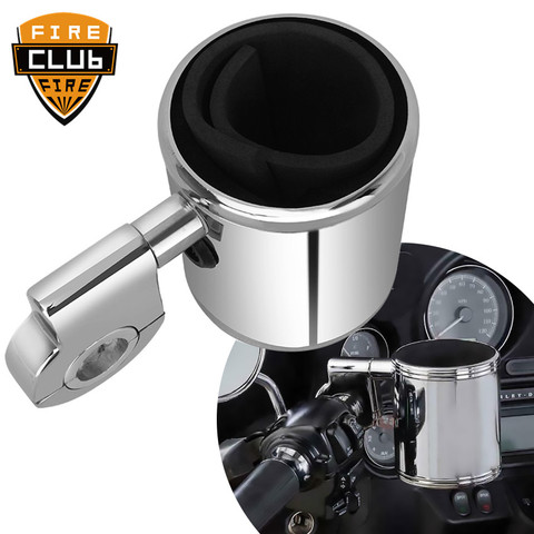 Porte-gobelet chromé réglable, pour Harley Touring Sporster Dyna Softail, moto universelle de 22mm à 32mm ► Photo 1/1