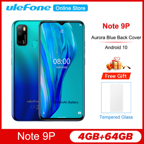 Ulefone – Note 9P Smartphone 6.52 pouces hd + Android 10 4 go 64 go 16mp écran Waterdrop MT6762V Octa Core 5V/2A 4G 4500mAh téléphone portable ► Photo 1/6