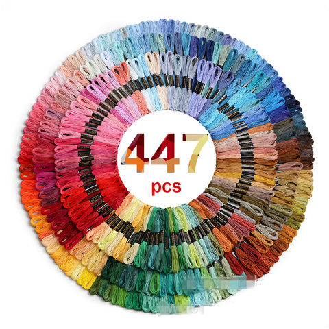 447 pièces DMCDMC point de croix fils tous différents couleur broderie fil écheveaux artisanat Dofferent dégradé couleur fil 8 M ► Photo 1/6