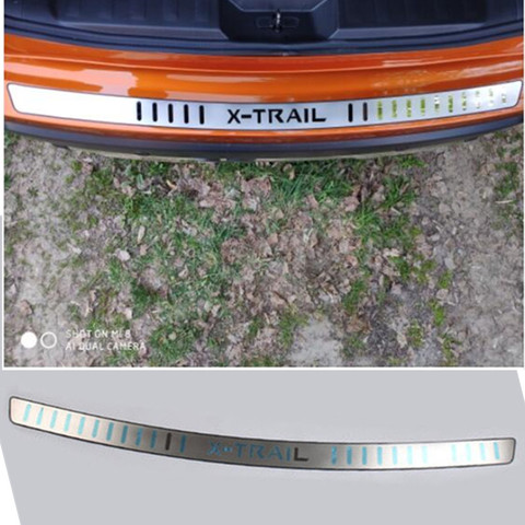 Pour Nissan x-trail X Trail T32 2014- 2022 ultra-mince en acier inoxydable pare-chocs arrière protecteur seuil coffre bande de roulement garniture ► Photo 1/4