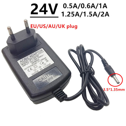 Adaptateur électrique universel, alimentation 24 V, dc, 1.35 x mm, 0,5a, 0,6a, 1a, 1,25 a, 1250ma, 1,5 a, 2a ► Photo 1/6