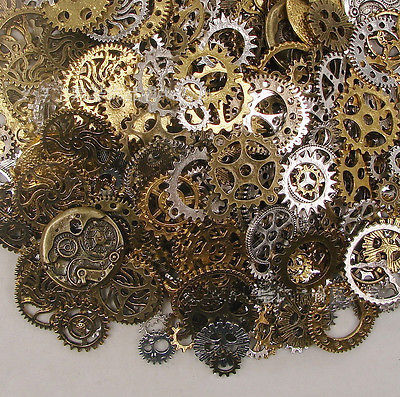 Breloques roue d'engrenage en métal mixte bricolage rétro, Bronze Antique, Steampunk, pendentifs, accessoires de bijouterie, 50g (32 pièces) ► Photo 1/5