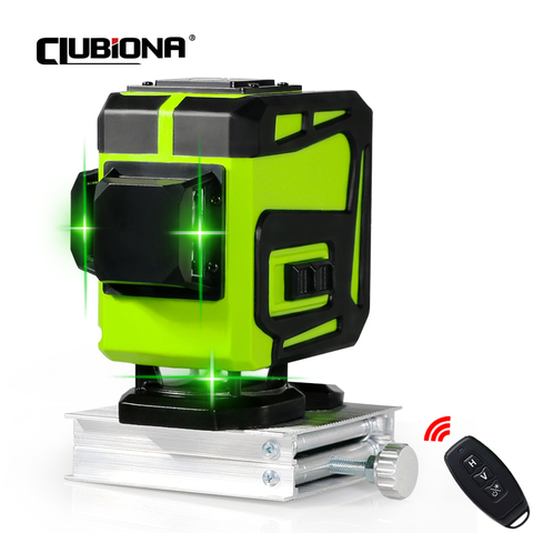 CLBIONA IE12C niveau Laser croisé à faisceau vert 360, outils de décoration de Construction rotatifs à nivellement automatique avec télécommande ► Photo 1/6