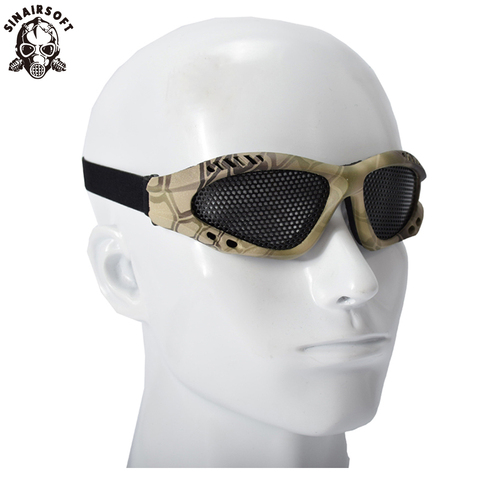 SINAIRSOFT – lunettes de soleil tactiques militaires d'extérieur, résistantes aux yeux, sport, filet en maille métallique, lunettes de tir ► Photo 1/6