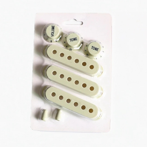 Donlis Durable vintage menthe simple bobine ST guitare pick-up couverture 1 Volume 2 boutons de tonalité interrupteur pointe pièces ensemble blanc guitare pièces ► Photo 1/6