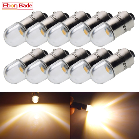 10X BA9S T4W BAX9S BAY9S BAW9S LED lumières ampoule pour Auto intérieur dôme carte liseuse côté marqueur lampe blanc chaud 6V 12V 24V ► Photo 1/6