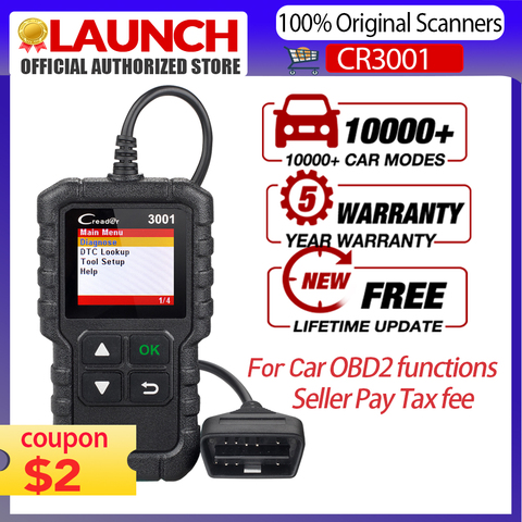 Launch – X431 CR3001 outil de Diagnostic automobile, lecteur de Code obd2, scanner de voiture, fonctions EOBD/OBDII, PK OM123 ELM327 V1.5 ► Photo 1/6