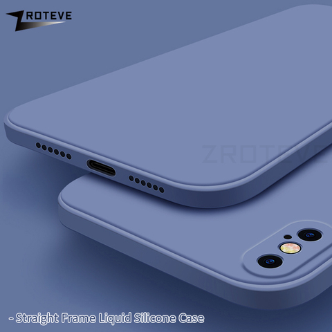 Zreteve – Coque de luxe en Silicone liquide pour iPhone, pour modèles X, XR, XS Max, 8, 7, 6 S, 6 S Plus, SE 2022 ► Photo 1/6