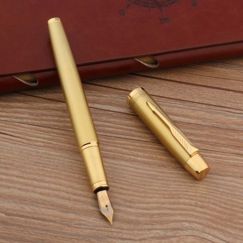 Stylo-plume classique en métal doré avec pince à flèche, papeterie de luxe, cadeaux pour étudiant et bureau, nouvelle collection 8007 ► Photo 1/6