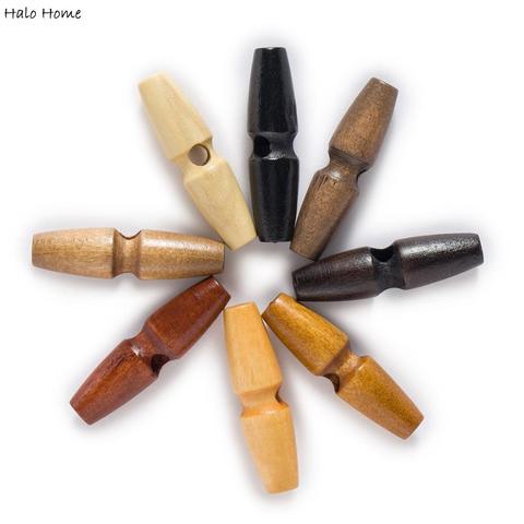 Imitation de dents en bois, 10 pièces, boutons à bascule d'olive, artisanat de couture, sac d'accessoires de bricolage, Compatible avec vêtements manteau veste pardessus ► Photo 1/4