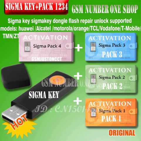 100% original nouvelle clé Sigma avec pack1 + 2 + 3 + 4 + 5 activé complet sigmakey dongle pour alcatel alcatel huawei flash réparation déverrouillage ► Photo 1/1