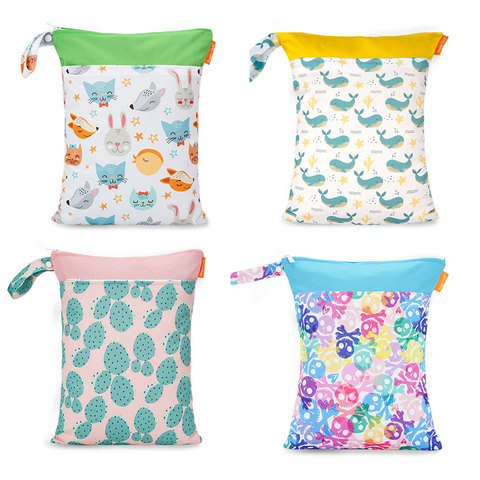 Happyflûte-sacs de couches réutilisables, sac à dos imperméable humide/sec à Double fermeture éclair pour bébé, housse de couche réutilisable ► Photo 1/6