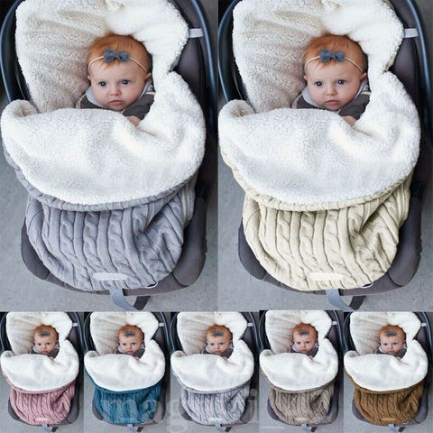 Sacs de couchage pour bébé, pouf pour bébé, poussette, Buggy landau confortable, siège de voiture tricoté, confortable, chaud, hiver, 2022 ► Photo 1/6