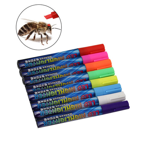 Ensemble de stylos marqueurs pour abeilles 8 couleurs, surligneur coloré pour abeilles et apiculture, 1 pièce ► Photo 1/6