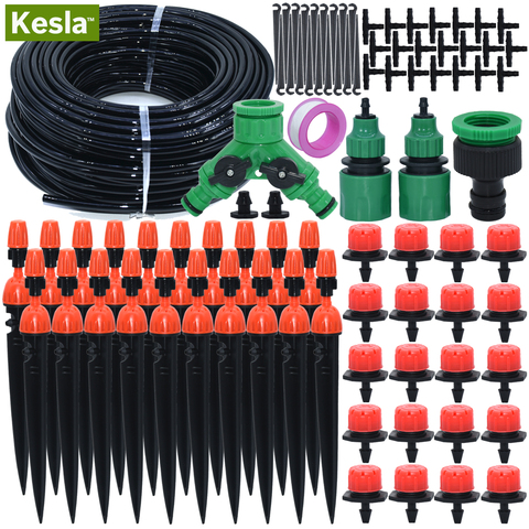 KESLA – Kits d'irrigation goutte-à-goutte de 5M-30M, système d'irrigation goutte-à-goutte pour jardin et serre, goutteurs réglables automatiques, 8 sorties, tuyau 4/7mm ► Photo 1/6