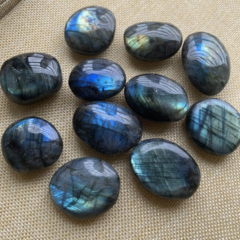 Labradorite véritable couleur bleue naturelle, pierre de lune naturelle, ornement, livraison aléatoire, 1 pièce ► Photo 1/6