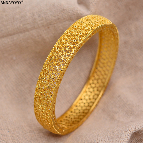 Bracelets en or de dubaï 24k pour femmes, Bracelet éthiopien, africain, bijoux arabes, breloque pour enfants ► Photo 1/6