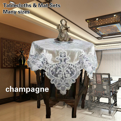 Nappe brodée de luxe en dentelle velours européen, tissu, couverture d'ameublement, pour balcon, tapis de Table rond, mariage et noël ► Photo 1/4