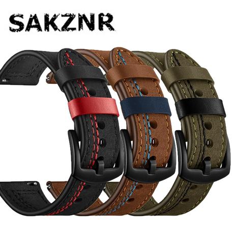 Bracelet de montre en cuir véritable de 22mm, pour Huawei GT/GT2 20mm 22mm ► Photo 1/6