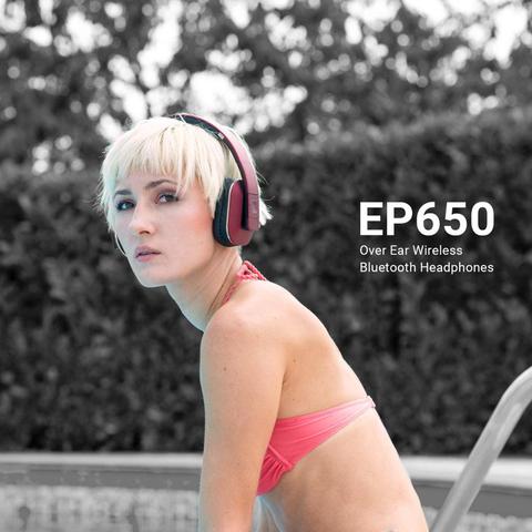 Août EP650 rouge mise à niveau sans fil bluetooth 4.2 casque/casque écouteur avec EQ APP contrôle avec Microphone pour TV, téléphone, PC ► Photo 1/6