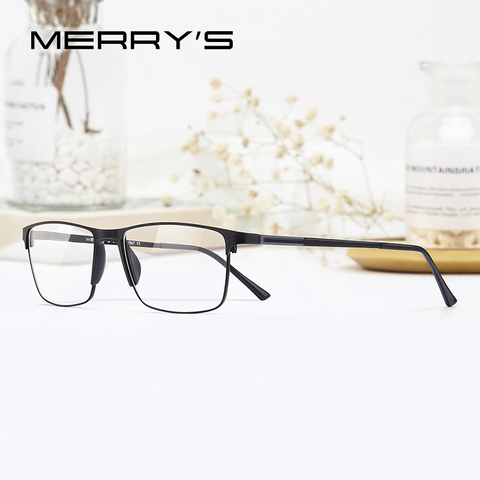 MERRYS-lunettes optiques, monture pour hommes, DESIGN mode, monture carrée, étudiants, pour myopie ultralégère, Prescription, S2037 ► Photo 1/6