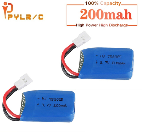 Batterie pour Syma X4 X11 X13 RC Drones 3.7V 200mah LiPo batterie pour Syma X4 X11 X13 RC quadrirotor pièces 752025 1-10 pièces ► Photo 1/6