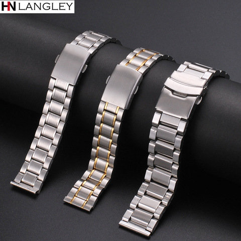 Bracelet de montre en acier inoxydable avec cinq perles pour plongée, 12mm, 14mm, 16mm, 18mm, 20mm, 22mm, 24mm de largeur ► Photo 1/6