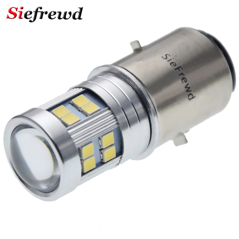 1 pièces BA20D LED 6V 12V Moto Moto phare ampoule lumière 2835 24SMD H6 Scooter cyclomoteur ATV Moto Hi/Lo faisceau phare blanc ► Photo 1/6