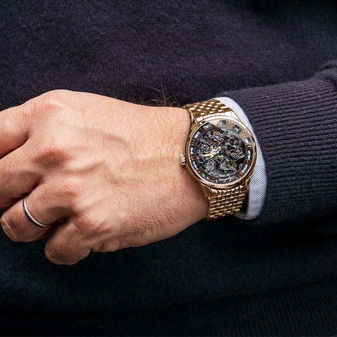 AGELOCER – montre-bracelet automatique mécanique pour homme, 80 heures, avec réserve de puissance, horloge de Sport, or 18k ► Photo 1/1