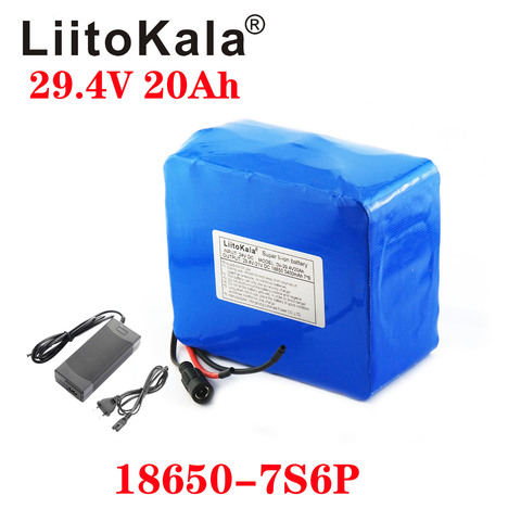 LiitoKala – batterie au lithium pour vélo électrique, 29.4V, 20ah, 18650 mah, 7S6P, 24V, 3000 W, 250W, 350W, 500W, 750W ► Photo 1/6