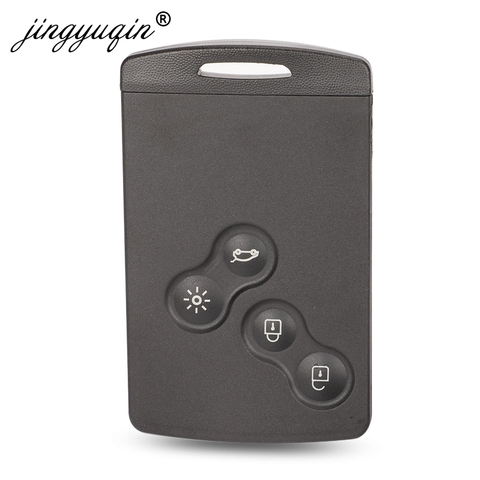 Jinyuqin coque de clé 4 boutons pour Renault Laguna Koleos Megane Fob télécommande porte-clé de carte à puce avec insertion petite lame de clé ► Photo 1/4