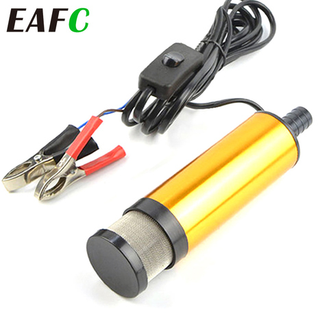 Mini pompe à huile électrique pour voiture 12V 24V, pour le pompage d'huile Diesel et d'eau, coque en alliage d'aluminium, Submersible, 12l/min, pompe de transfert de carburant ► Photo 1/6