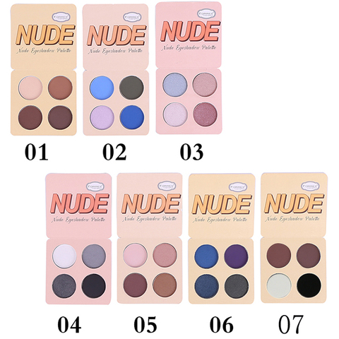 Palette de maquillage Pro, ombre à paupières mate, 4 couleurs, baume Nude, Pigments minéraux en poudre, cosmétiques, paillettes ► Photo 1/1