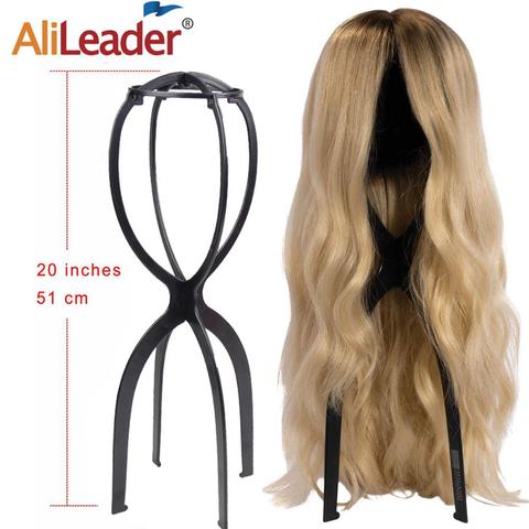 Alileader pas cher 1-3 pièces Ajustable perruque se dresse en plastique chapeau affichage perruque tête supports Mannequin tête/support Portable pliant perruque support ► Photo 1/6