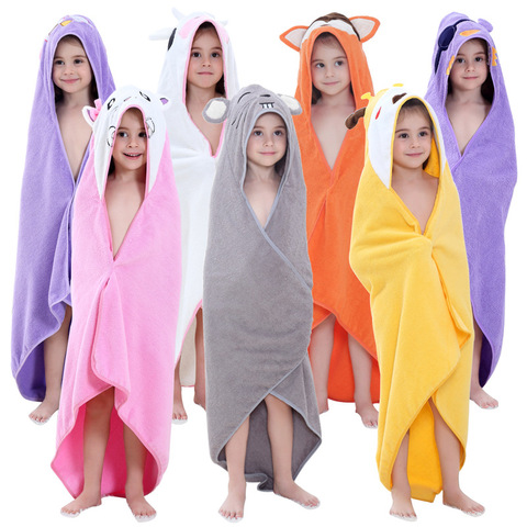 Bébé Animal dessin animé à capuche serviette plage bain Robes doux enfants Poncho serviettes maillot de bain serviette pour garçons filles enfants peignoir ► Photo 1/6