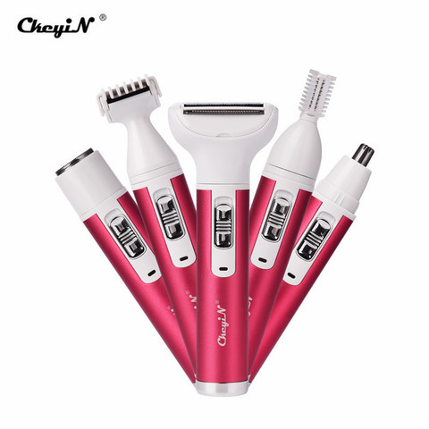 Épilateur électrique 5 en 1 Rechargeable pour femmes, rasoir pour le nez, les sourcils, les jambes, les aisselles, Bikini ► Photo 1/6