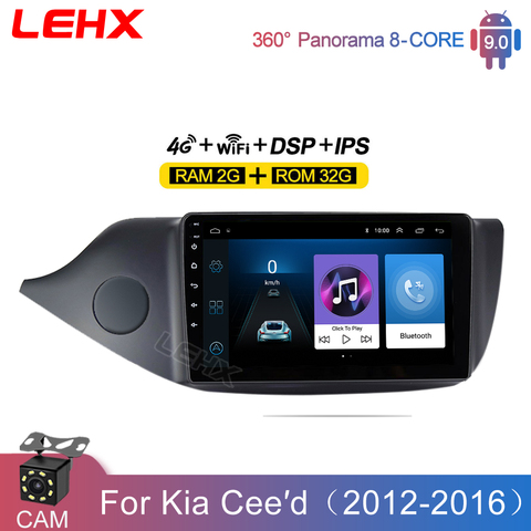 LEHX – autoradio Android 9.0, 2 go RAM, 32 go ROM, navigation GPS, lecteur multimédia vidéo, dvd, 2 din, pour KIA cee'd, avait CEED JD (2012 – 2016) ► Photo 1/6