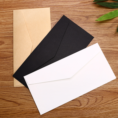 Lot de 50 enveloppes en papier artisanal noir et blanc, Style rétro européen, pour carte postale, lettre, lettre, Scrapbooking, papeterie scolaire ► Photo 1/6