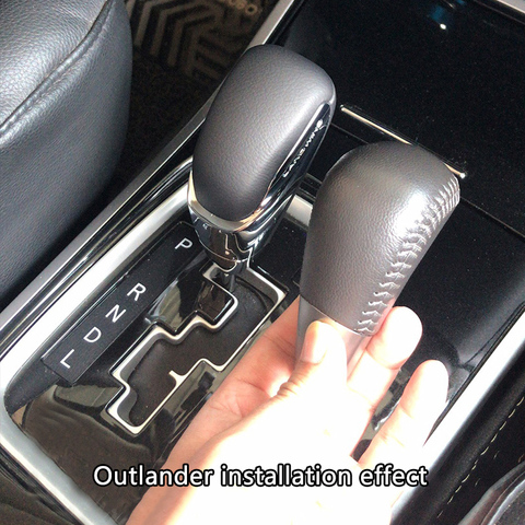 Pommeau de changement automatique de vitesse de voiture, levier, boîte de vitesse, poignées en cuir véritable de Mitsubishi pour OUTLANDER ► Photo 1/6