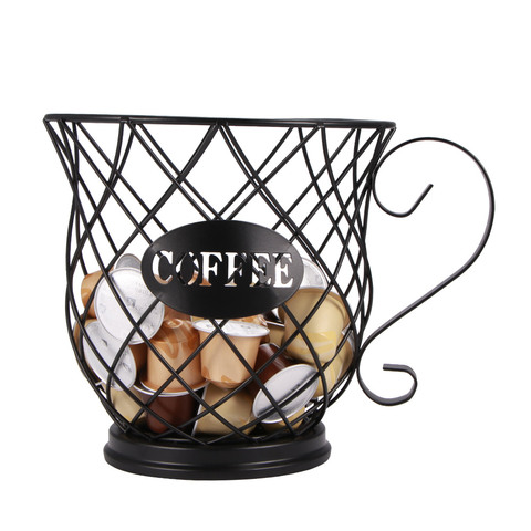 Panier de rangement universel de capsules de café, support organisateur de dosettes de café Vintage noir pour la maison, café, hôtel ► Photo 1/6