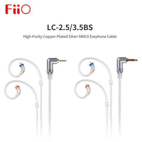 FiiO – câble d'écouteurs court LC-3.5BS LC-2.5BS plaqué argent, connecteur Standard MMCX 3.5mm 2.5mm pour Shure/Westone/JVC/FiiO ► Photo 1/6
