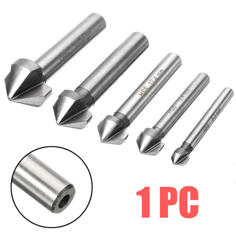 1pc 90 degrés HSS fraise fraise 3 flûte bois acier chanfrein Cutter 6.3-20.5mm pour outils électriques ► Photo 1/1