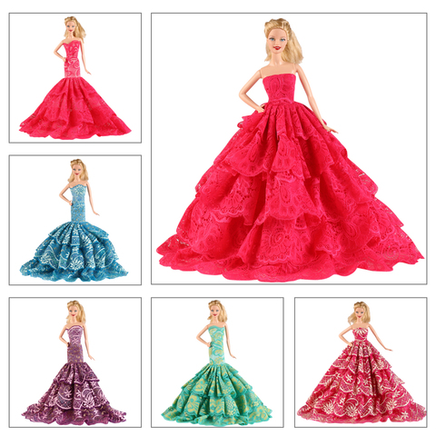 Robe de mariée princesse pour poupée Barbie, tenue Design à la mode, bonne qualité fait à la main ► Photo 1/6